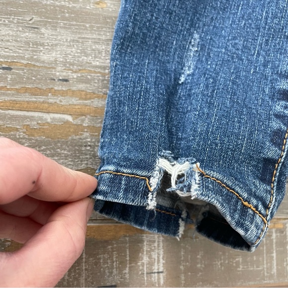 KanCan Cora Mid Rise Super Skinny Jeans Dark Wash Distressed Women’s Size 9/28 - Picture 7 of 13